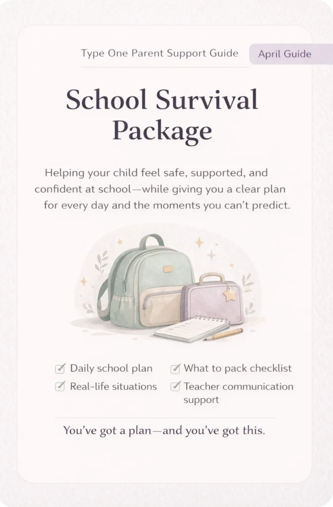 front cart for the type 1 diabetes school survival package